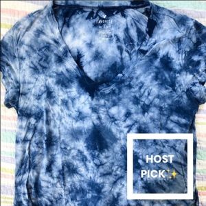 AMERICAN EAGLE Blue Tie Dye Short Sleeve Top💙☁️